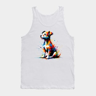 Colorful Abstract Portrait of Portuguese Podengo Pequeno Tank Top